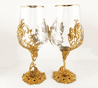 Подарочная винная пара "Цветок". Златоуст