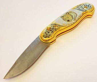 Нож складной дамасский "Медведь"