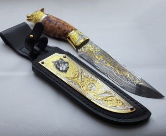 Нож "Волк" №8 /дамаск/