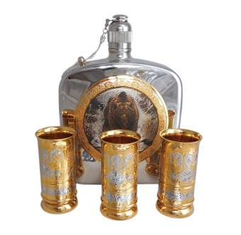 Набор водочный "Фляжка + 3 стопки"