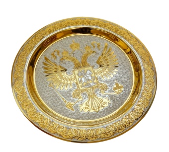 Сувенирная тарелка "Герб РФ" Большая