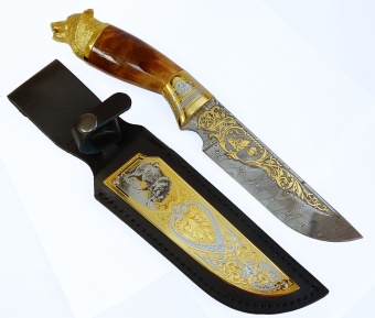 Нож "Волк" №5 /дамаск/