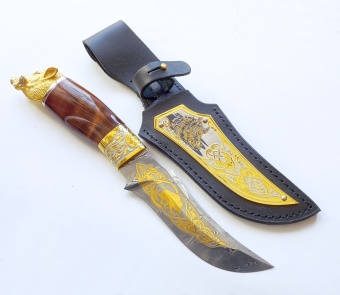 Нож дамасский "Кабан" №6