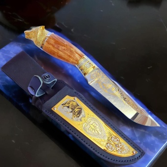 Нож «Волк на охоте» №8. Златоуст